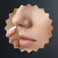 Silver Filigree Flower Nose Pin