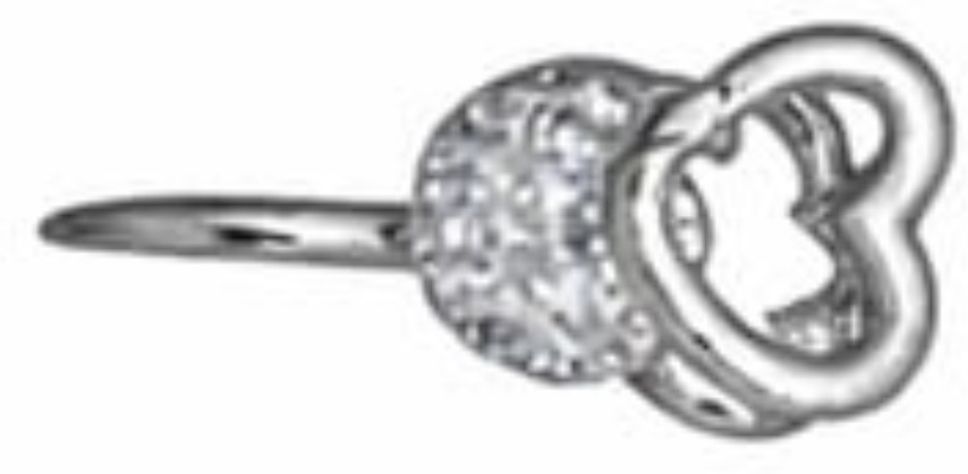 Silver Heart Nose Pin with Blue CZ Stone