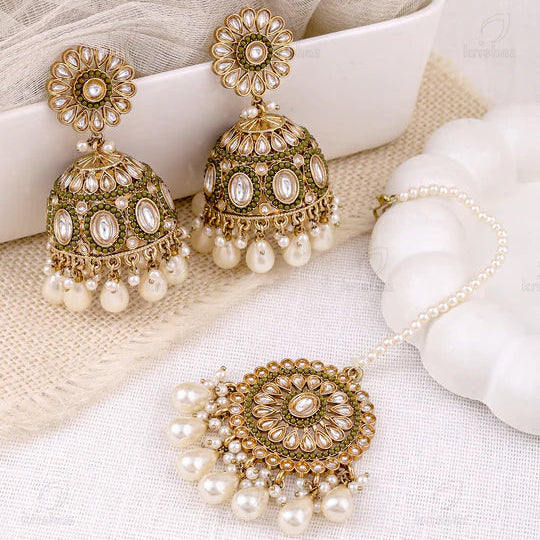 Kundan Jhumki With Mangtika