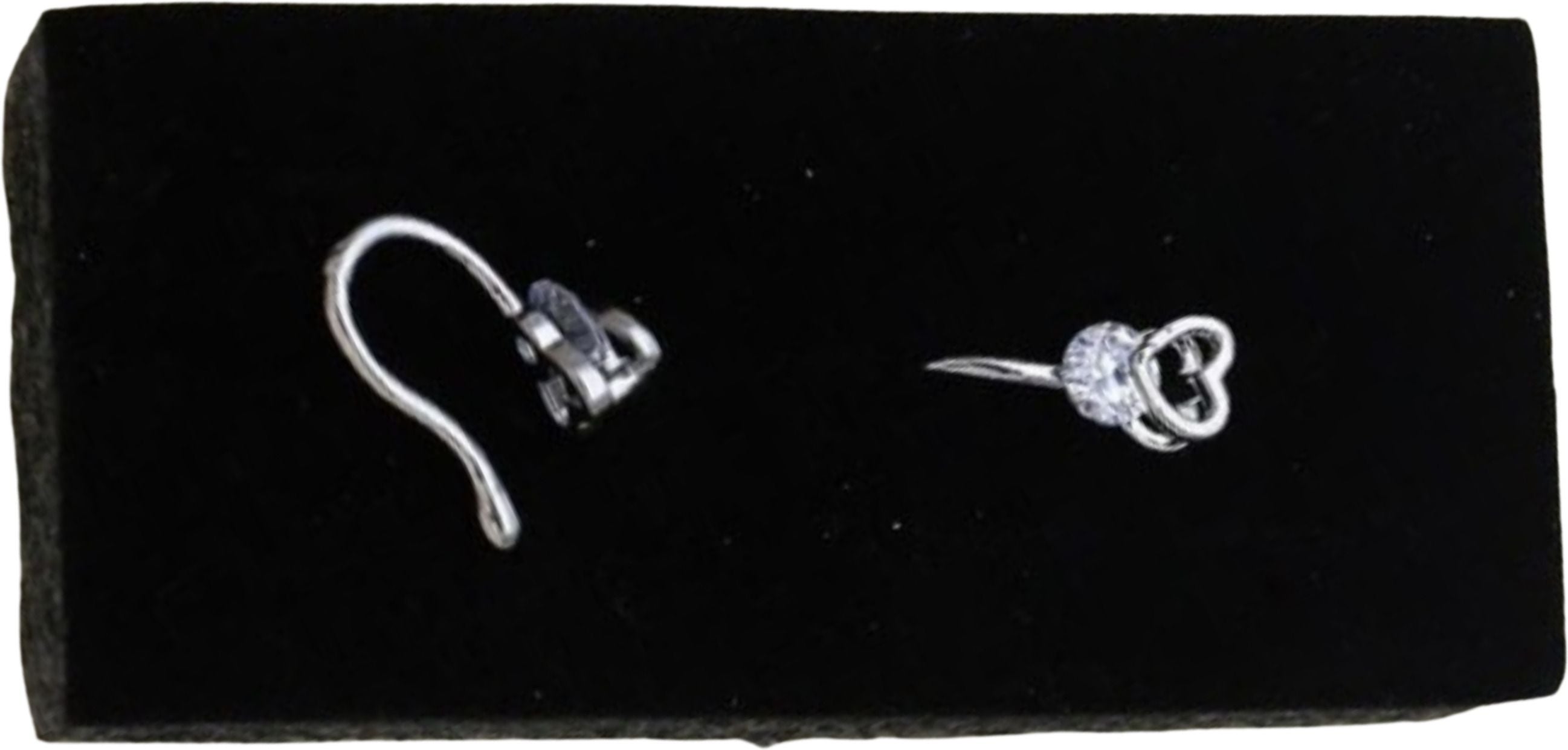 Silver Heart Nose Pin with Blue CZ Stone