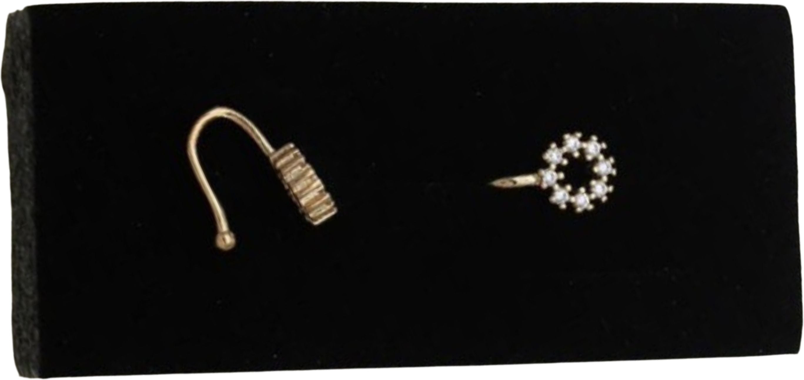 Gold Circle Nose Ring with Pearl Bead Halo