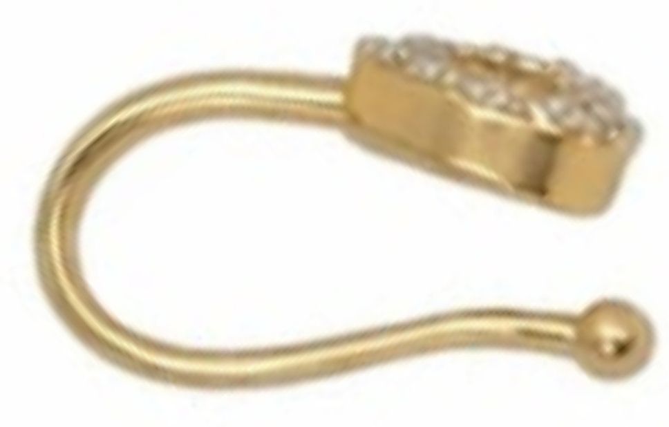 CZ Stone Heart Outline Nose Pin