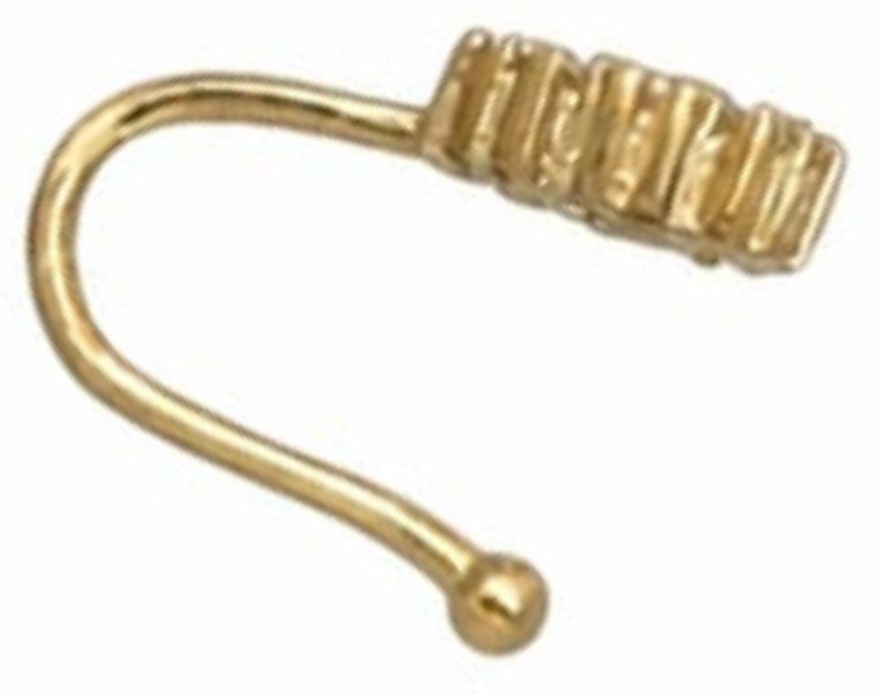 Gold Circle Nose Ring with Pearl Bead Halo