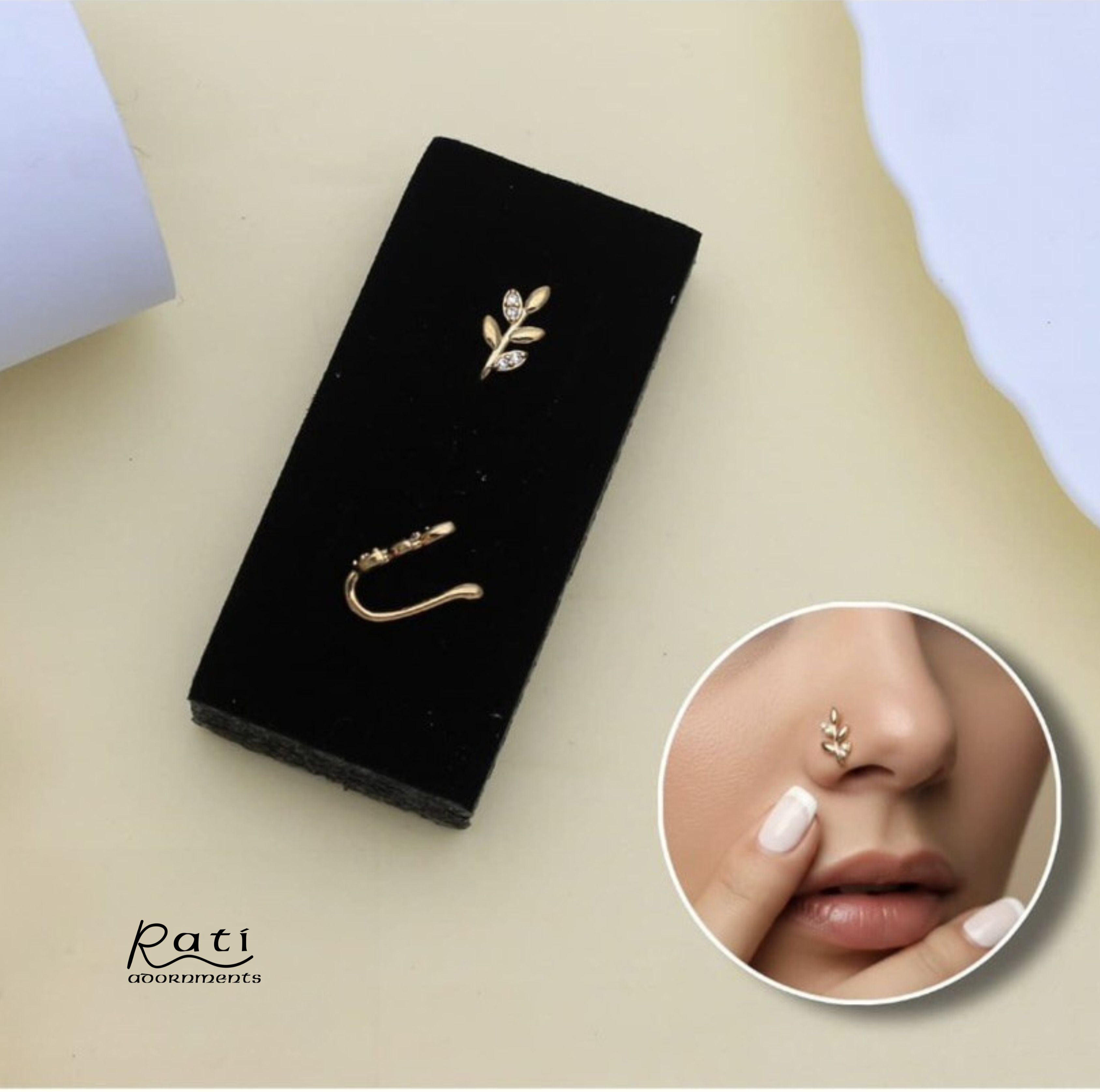 Gold Leaf Nose Pin