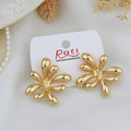 Gold Bloom Stud Earrings – Chunky Floral Statement