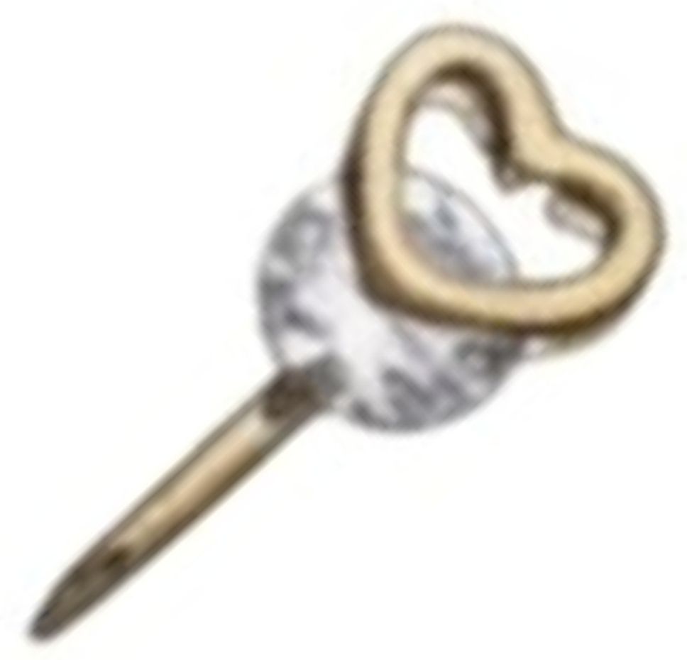 Gold Heart Nose Pin with CZ Stone
