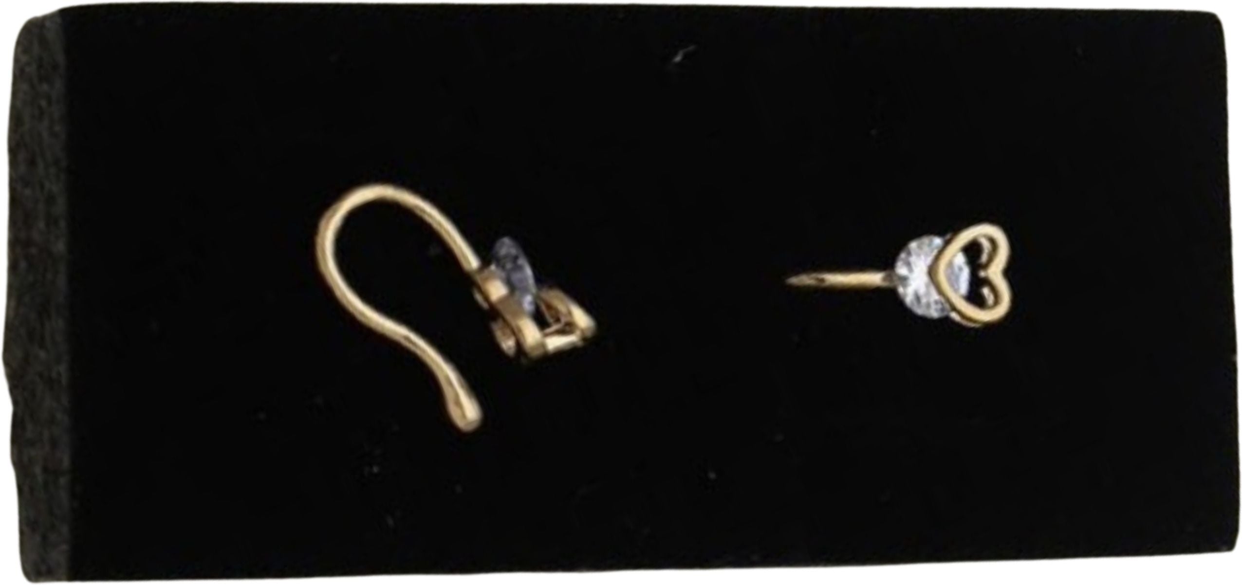 Gold Heart Nose Pin with CZ Stone