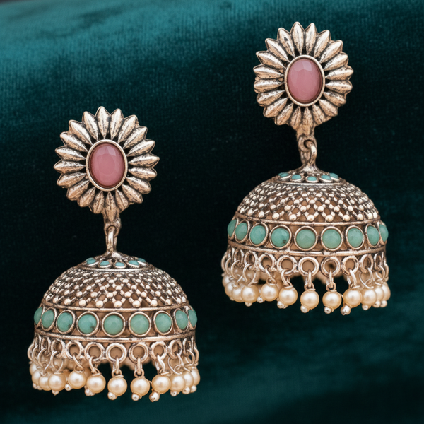 Oxidised Jhumka Earrings