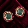 Pink Cushion Cut Earrings