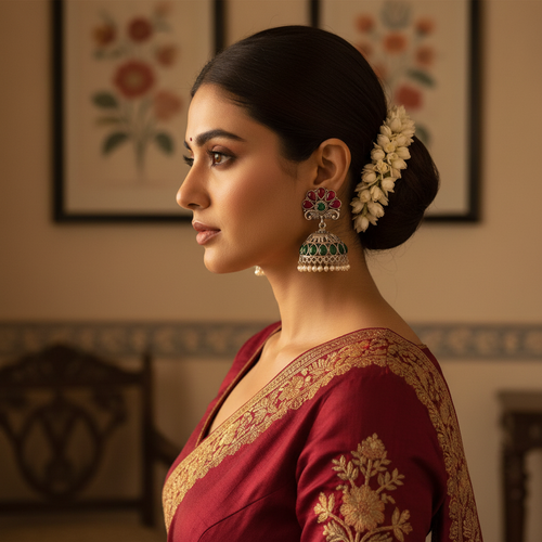 Oxidised Silver Jhumka