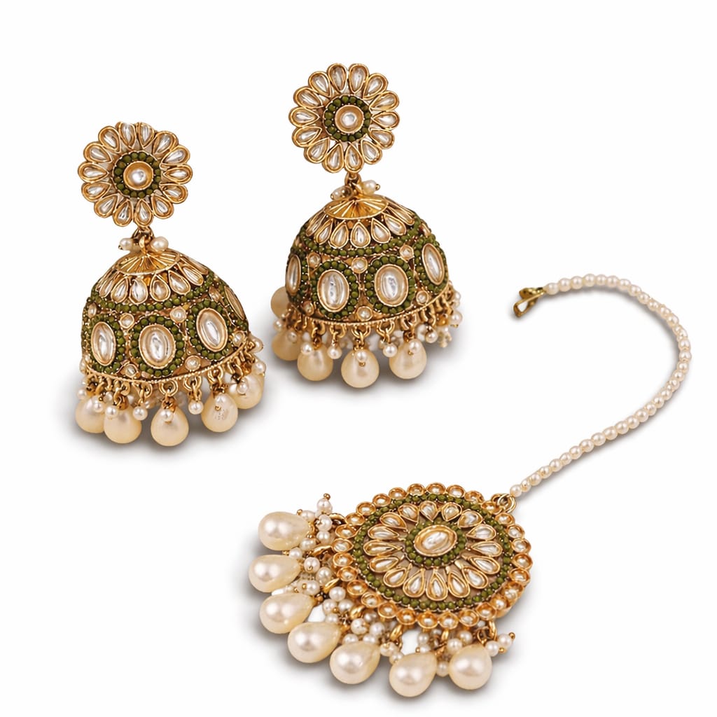 Kundan Jhumki With Mangtika