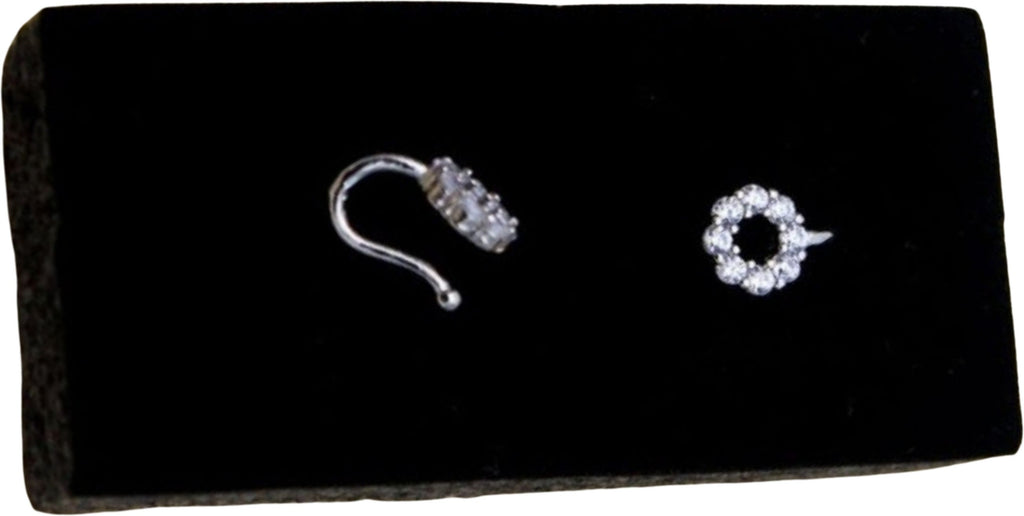 Silver Open Flower Nose Pin - Minimalist Design