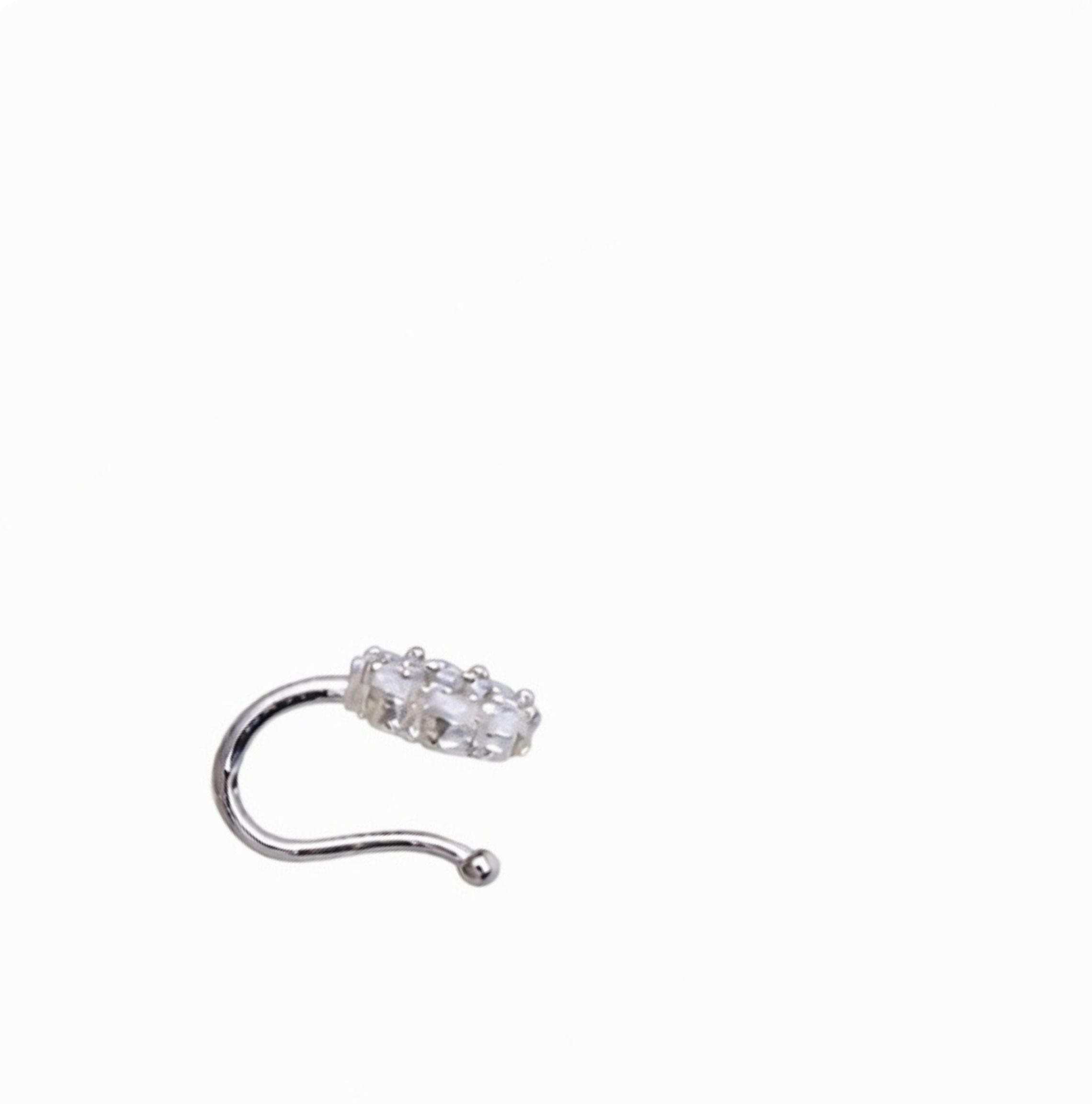 Silver Open Flower Nose Pin - Minimalist Design