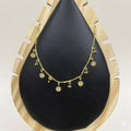 Gold CZ Floral Charm Necklace with Ghungroo Drops