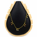 Gold Ruby & CZ Bezel Drop Necklace with Ball Chain