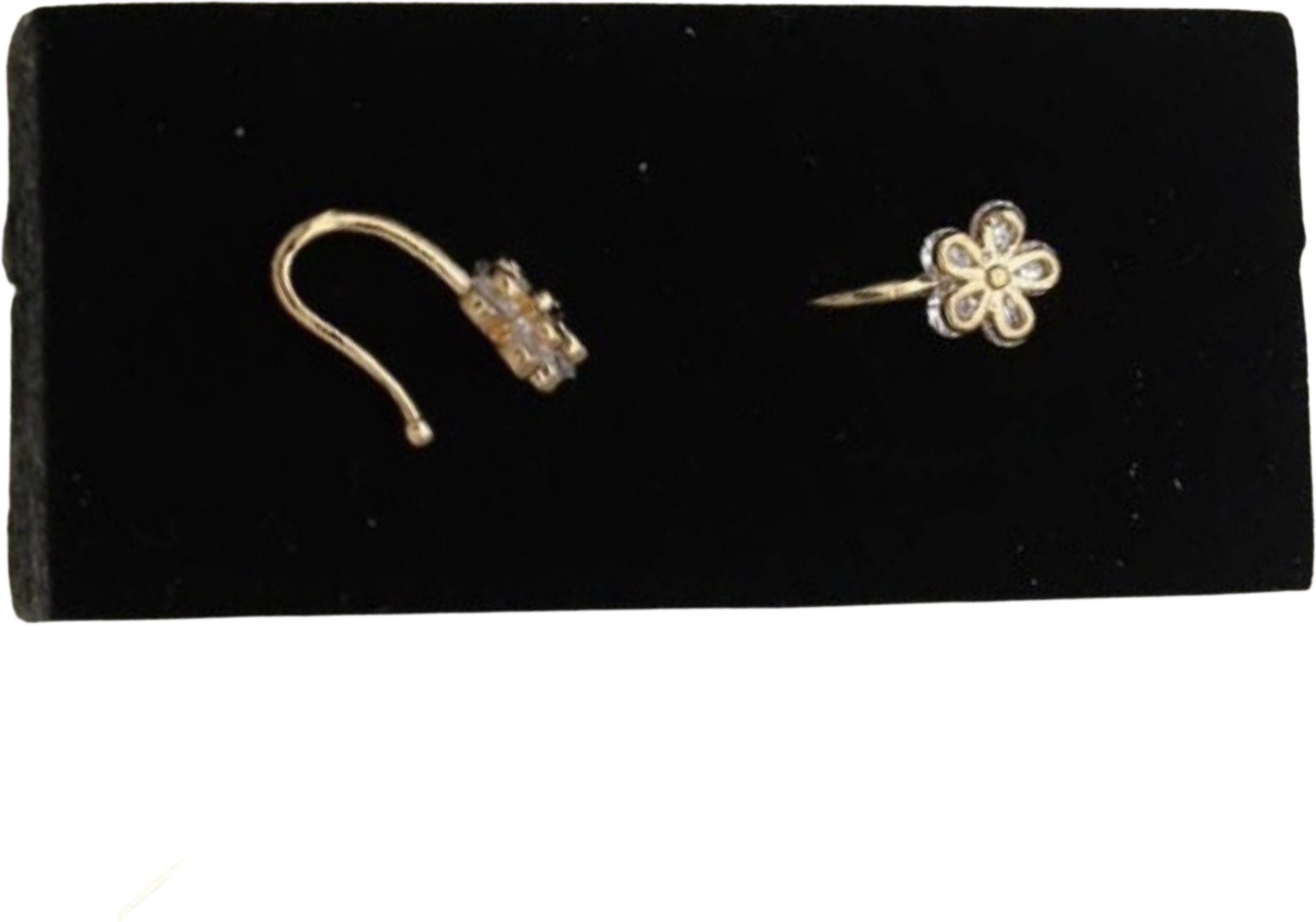 Gold Floral Cluster Nose Pin with Pearl Beads