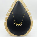 Gold Ruby & CZ Floral Charm Necklace
