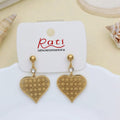 Gold Filigree Heart Drop Earrings – Crystal Accent Dangles