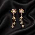 Pearl & Crystal Daisy Drop Earrings