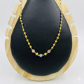 Gold Beaded Necklace with Pastel Stones