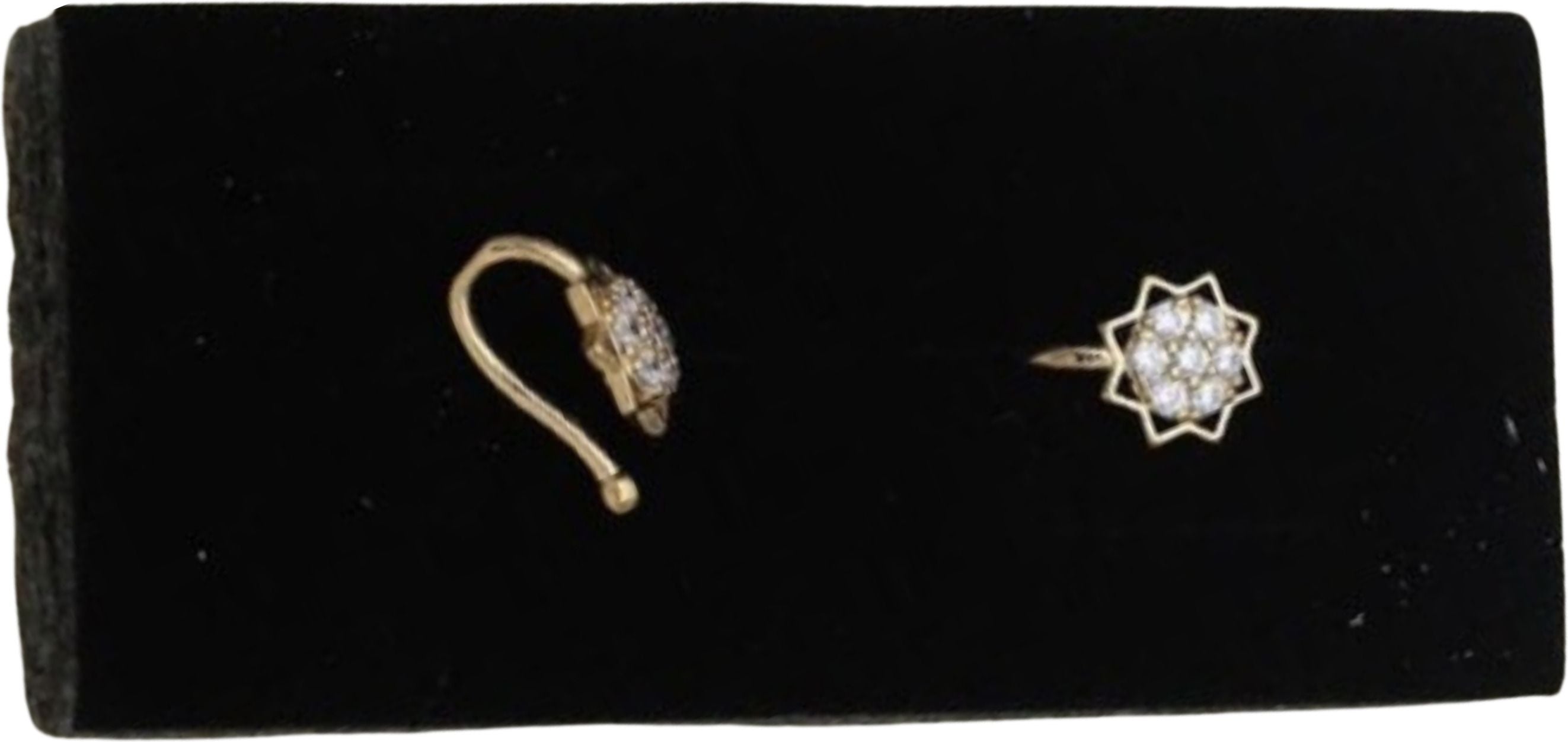 Gold Lotus Nose Pin with Crystal Stone