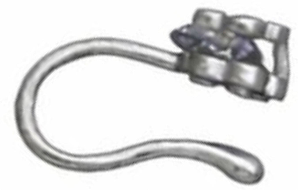 Silver Open Flower Nose Pin with CZ Centre Stone
