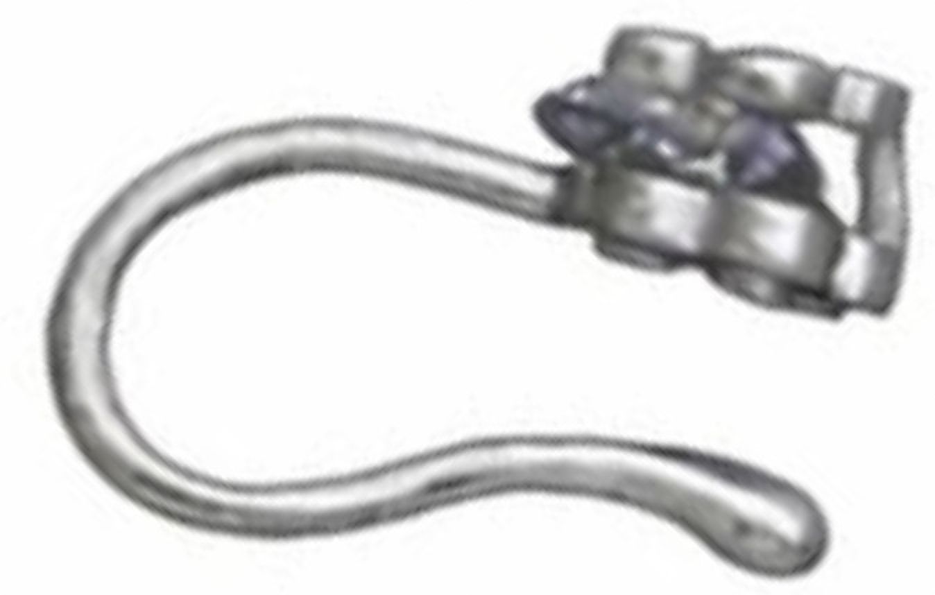 Silver Open Flower Nose Pin with CZ Centre Stone