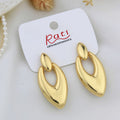 Gold Oval Door Knocker Drop Earrings