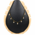 Gold Black Bead Mangalsutra Necklace with CZ Star Charms