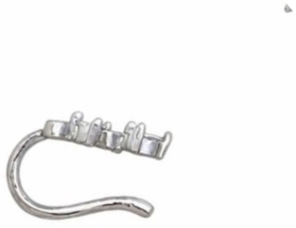 Silver Five Petal Marquise CZ Flower Nose Pin