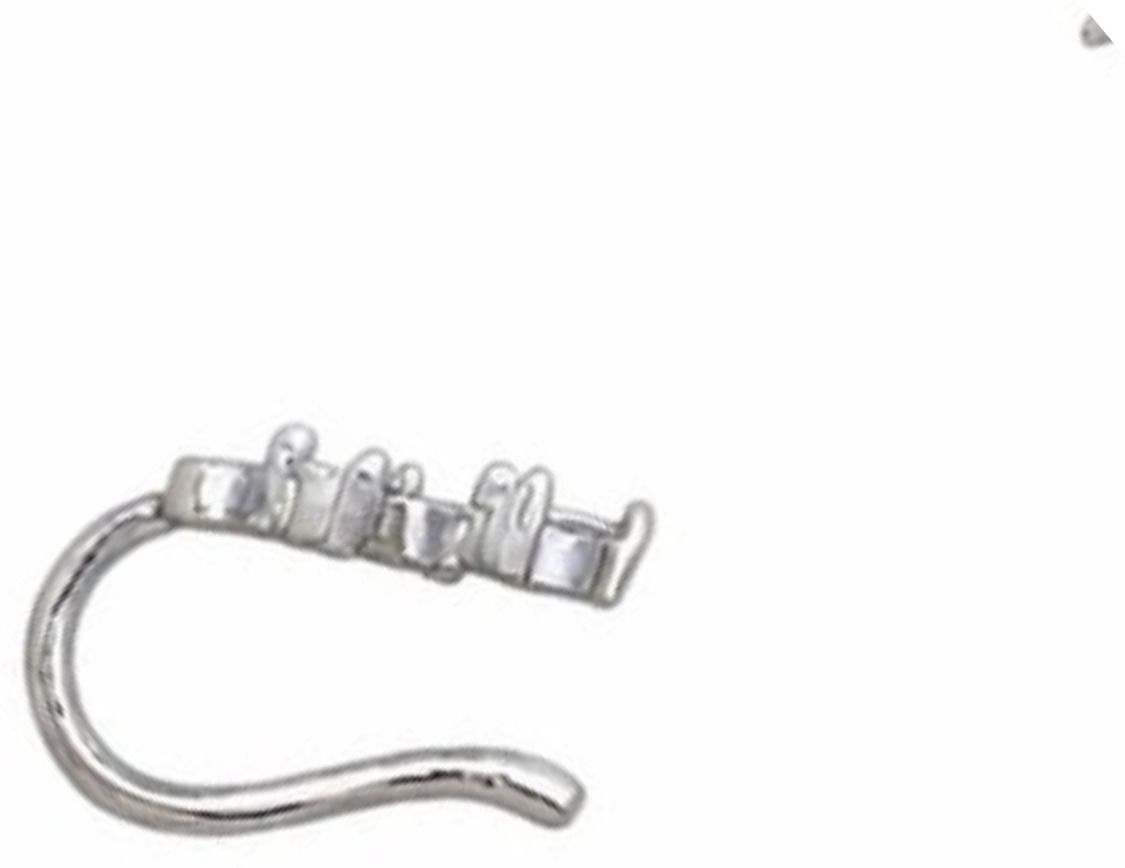 Silver Five Petal Marquise CZ Flower Nose Pin