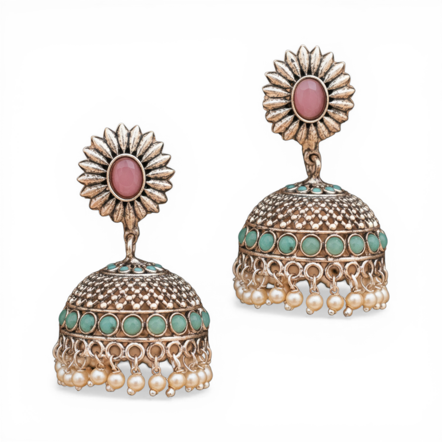 Oxidised Jhumka Earrings