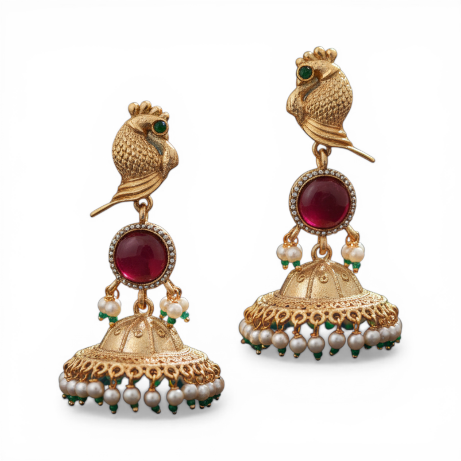 Traditional Peacock Jhumka Earrings