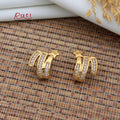 Gold Shooting Star Huggie Earrings – CZ Stone Wrap